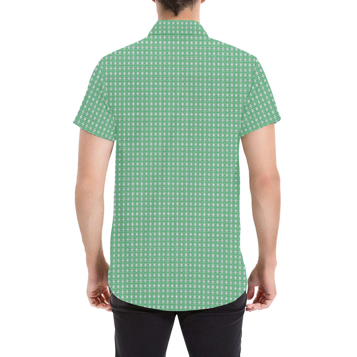PLAIDES  GREEN CHECKS Men's All Over Print Short Sleeve Shirt (Model T53)
