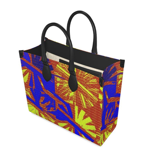 TICKING PRIMARY Leather Shopper Bag