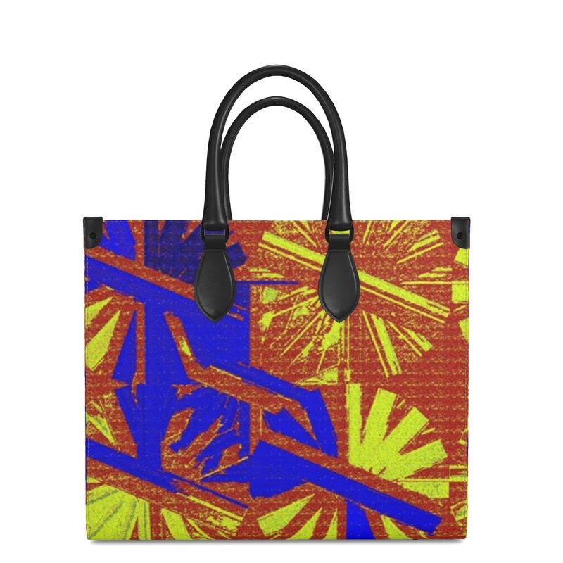TICKING PRIMARY Leather Shopper Bag