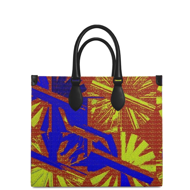 TICKING PRIMARY Leather Shopper Bag