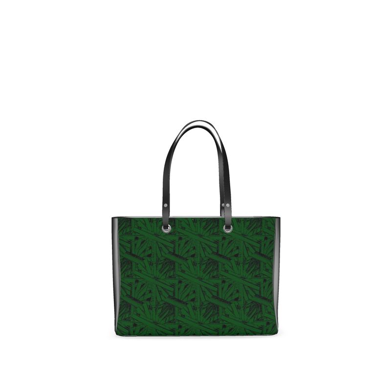 Ticking K Forest Green Tote