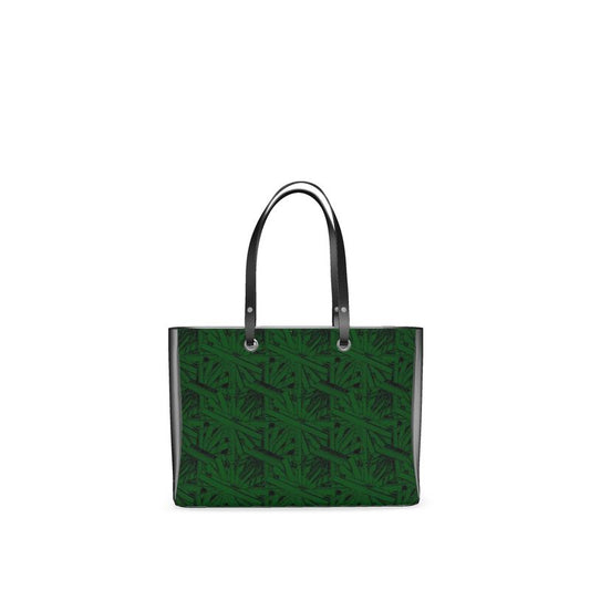 Ticking K Forest Green Tote