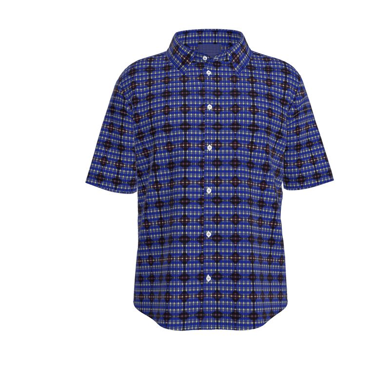 Plaides BlueNavy Short Sleeved Shirt (fabric options)