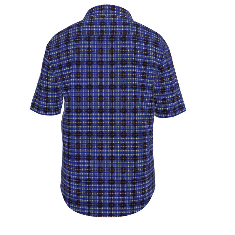 Plaides BlueNavy Short Sleeved Shirt (fabric options)