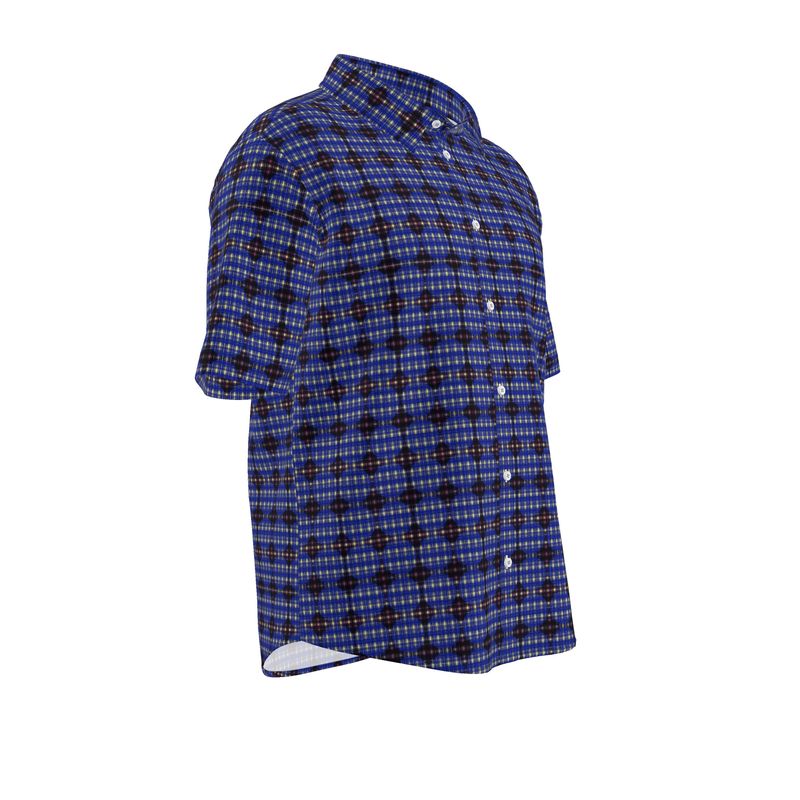 Plaides BlueNavy Short Sleeved Shirt (fabric options)