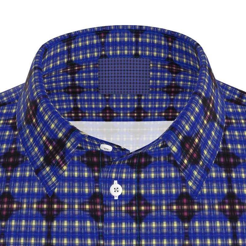 Plaides BlueNavy Short Sleeved Shirt (fabric options)