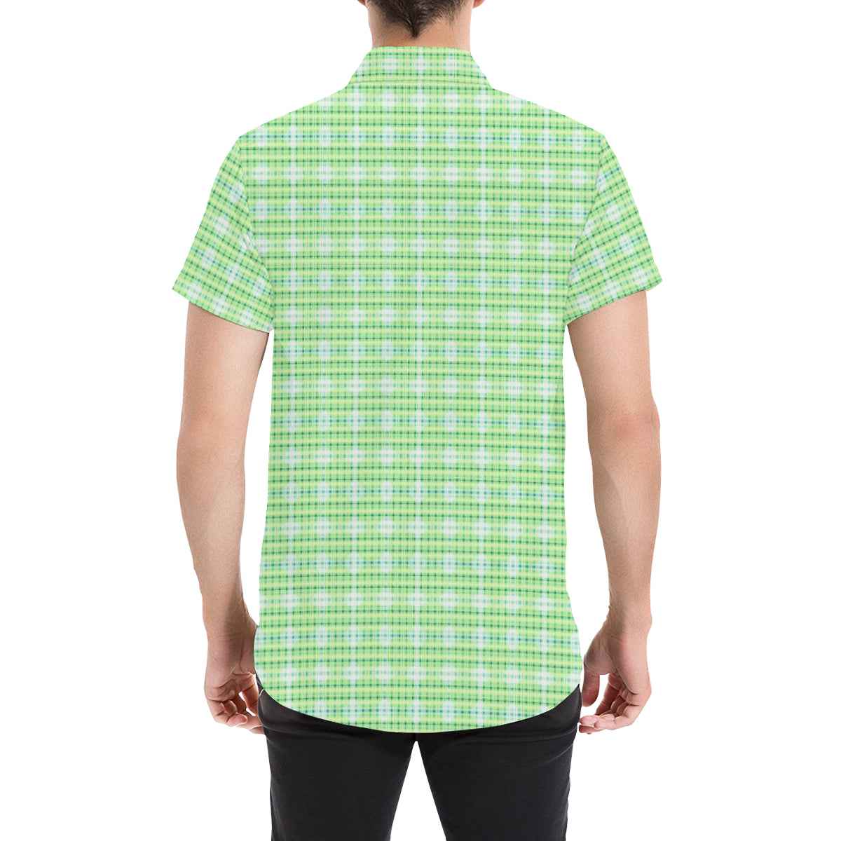 PLAIDES  GREEN  Men's All Over Print Short Sleeve Shirt (Model T53)