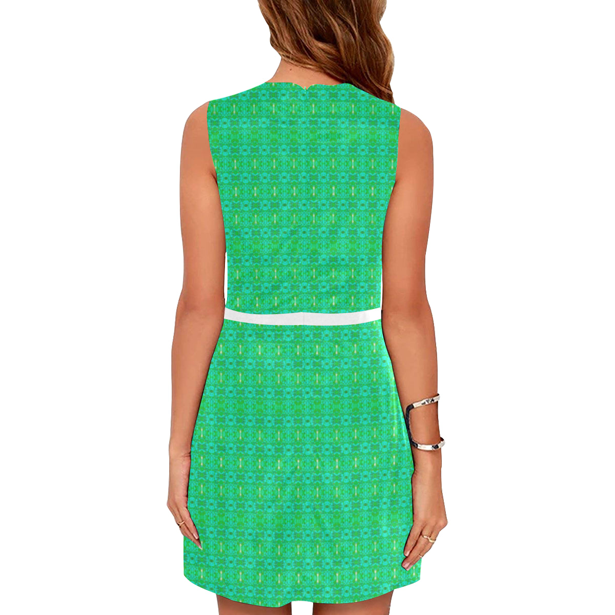 Sonata Emerald Eos Women's Sleeveless Dress (Model D01)