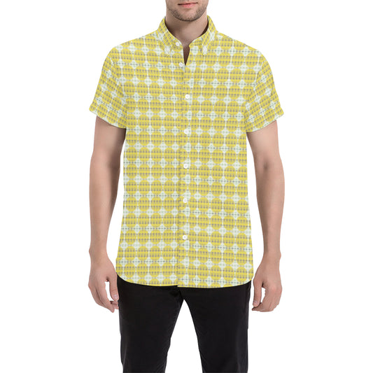 PLAIDES YELLOW Men's All Over Print Short Sleeve Shirt (Model T53)