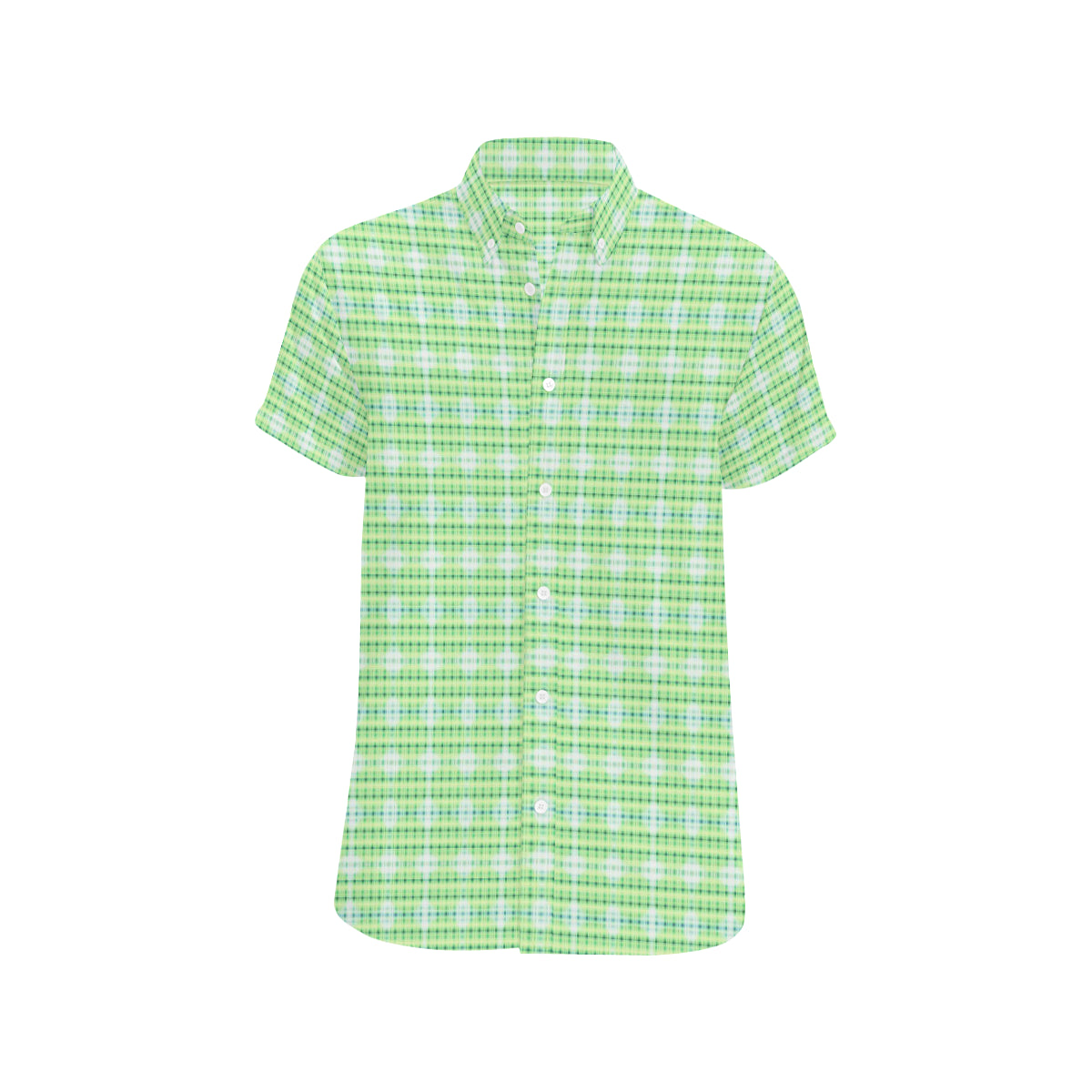 PLAIDES  GREEN  Men's All Over Print Short Sleeve Shirt (Model T53)