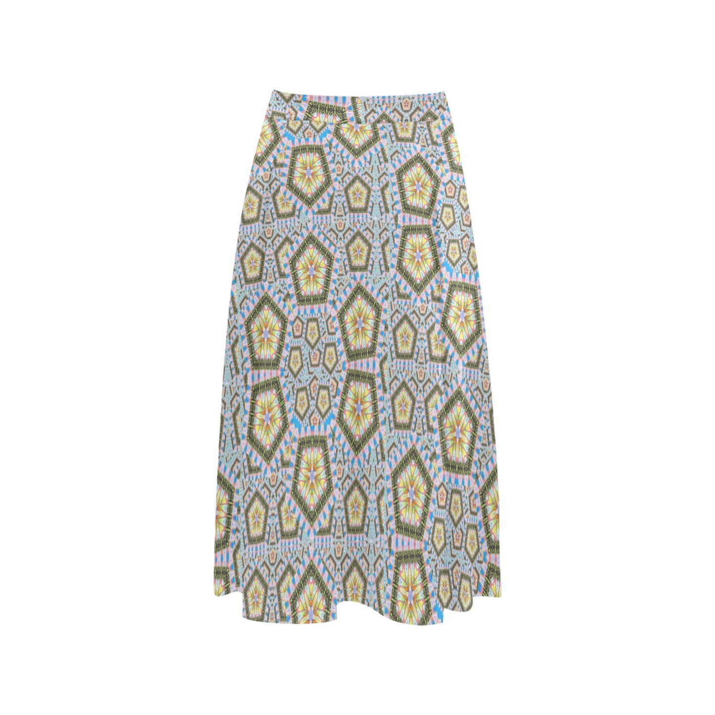 Floral Wine Mnemosyne Women's Crepe Skirt (Model D16)