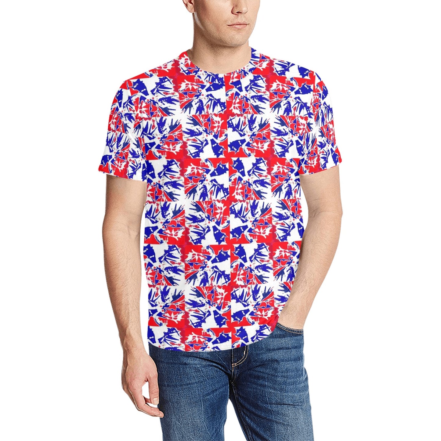 PALM Independence Men's All Over Print T-Shirt (Random Design Neck) (Model T63)