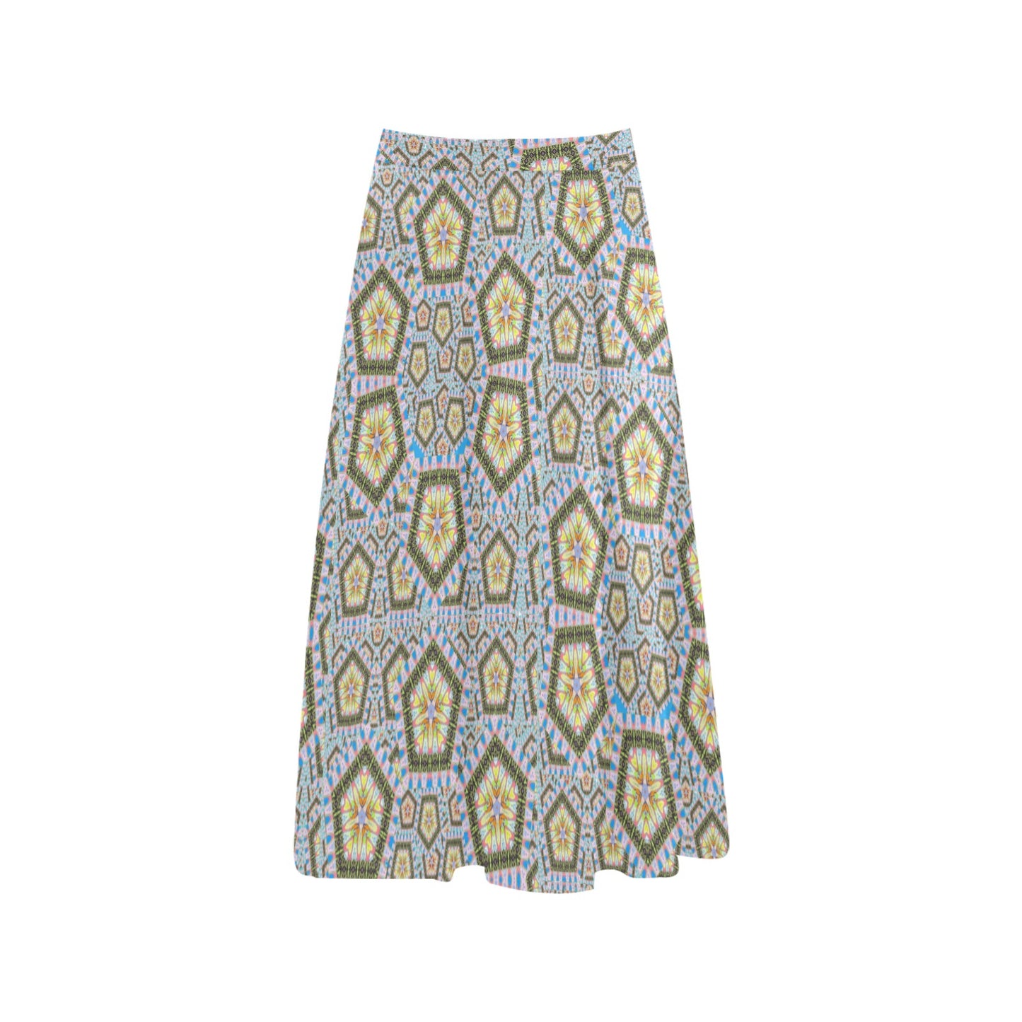 Floral Wine Mnemosyne Women's Crepe Skirt (Model D16)